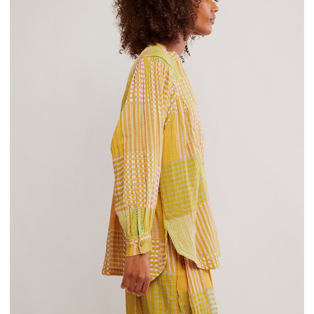 FREE PEOPLE Night After Night Sleep Shirt / Lemon Lime Combo - Picture 3 of 8